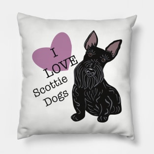 I love Scottie Dogs Valentine Pillow