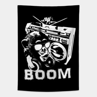 White Monkey Boombox Tapestry