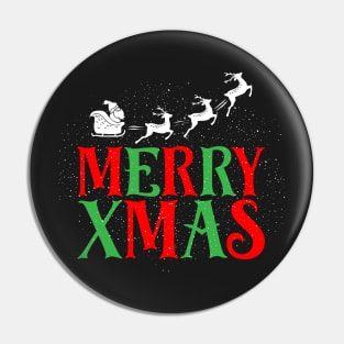 Merry Xmas - Christmas Reindeer Santa Pin