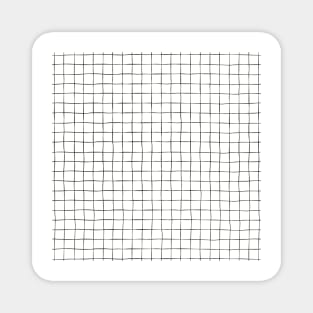 Black Grid on White Magnet