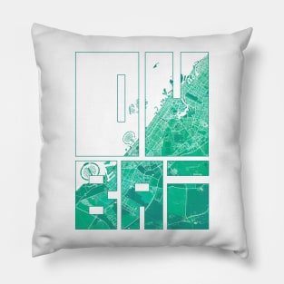 Dubai, UAE City Map Typography - Watercolor Pillow