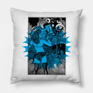 Fantastic Robot Pin Up Girl Scifi Popart Old Vintage Fantasy Comic Funny Pillow