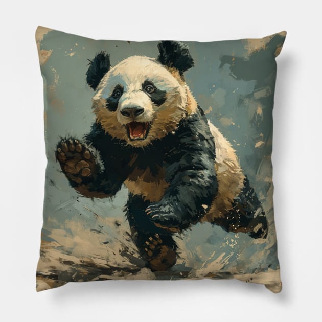 Cute Panda Runing Pillow by SzlagRPG