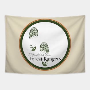 I stand with our Forest Rangers National Park Service Unity Support Green Boot Print Tapestry