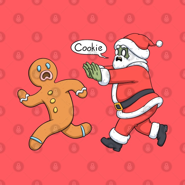 zombie santa and gingerbread man by comicada