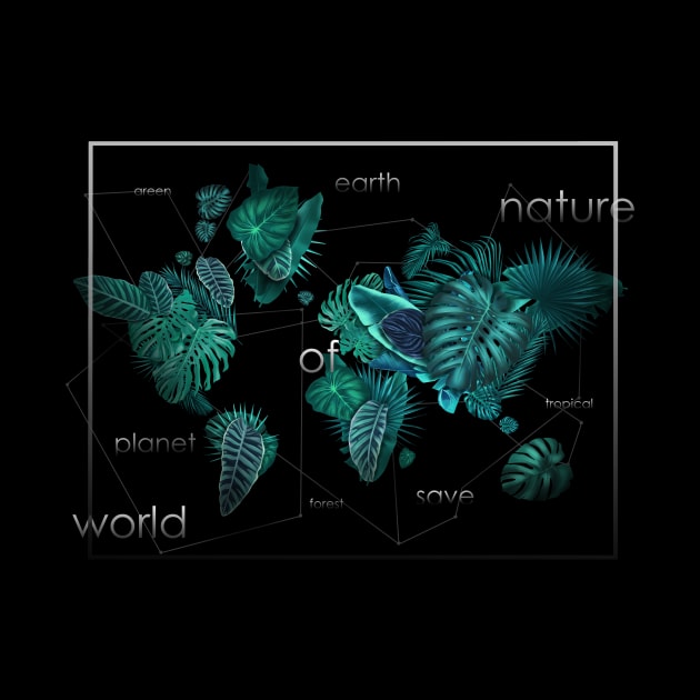 world map leaves by BekimART