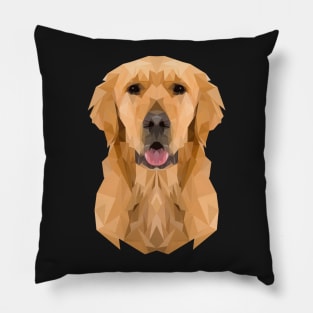 Golden Boy Golden Retriever Dog Low Polygon Pillow