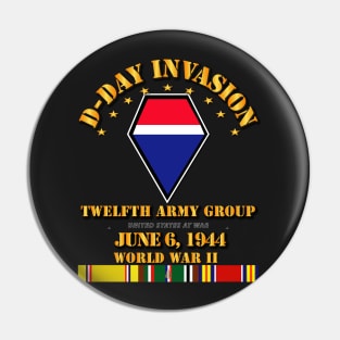 12th Army Group - D Day w Svc Ribbons Pin