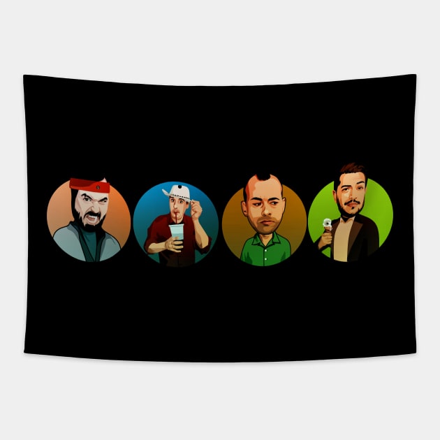 Impractical Jokers - The Ultimate Joker Line Up Tapestry by WaltTheAdobeGuy