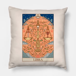 Zodiac sign tarot card Libra Pillow