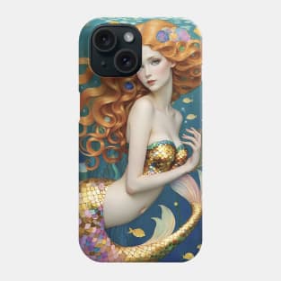 Gustav Klimt's Nautical Nymph: Inspired Mermaid Masterpiece Phone Case