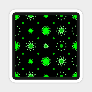 Suns and Dots Green on Black Repeat 5748 Magnet