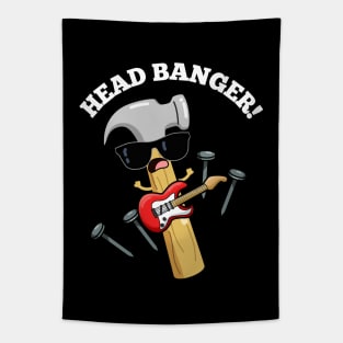 Head Banger Funny Music Puns Tapestry