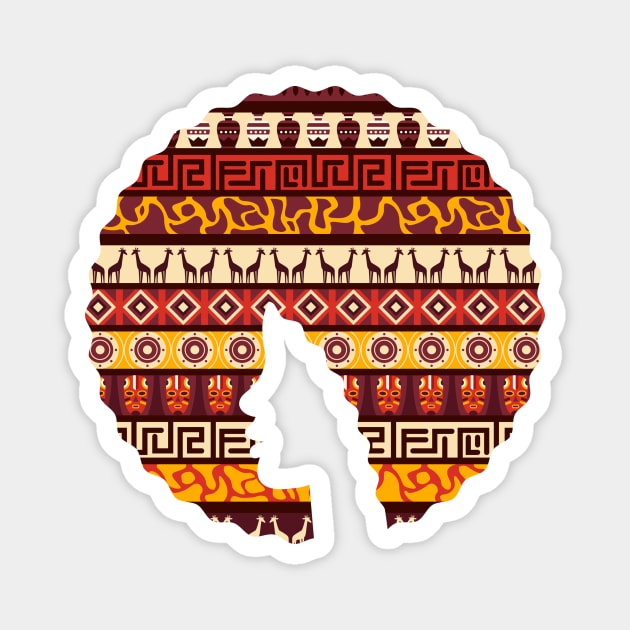 Afro Hair Woman with African Pattern, Black History Magnet by logiamerch
