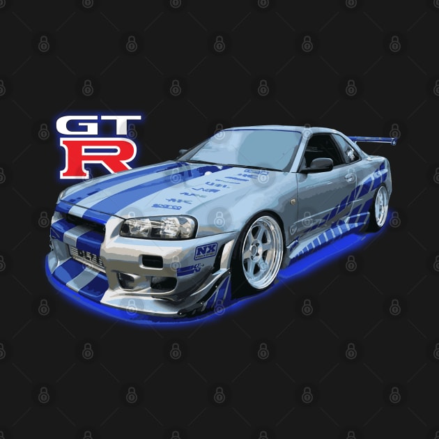 KV2 Athlete Silver JDM CAR R34 bnr34 V-SPEC v-spec II paul walker by cowtown_cowboy