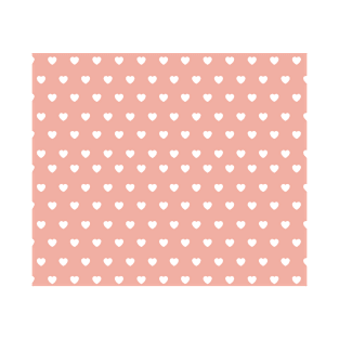 White and Pink Hearts Pattern T-Shirt