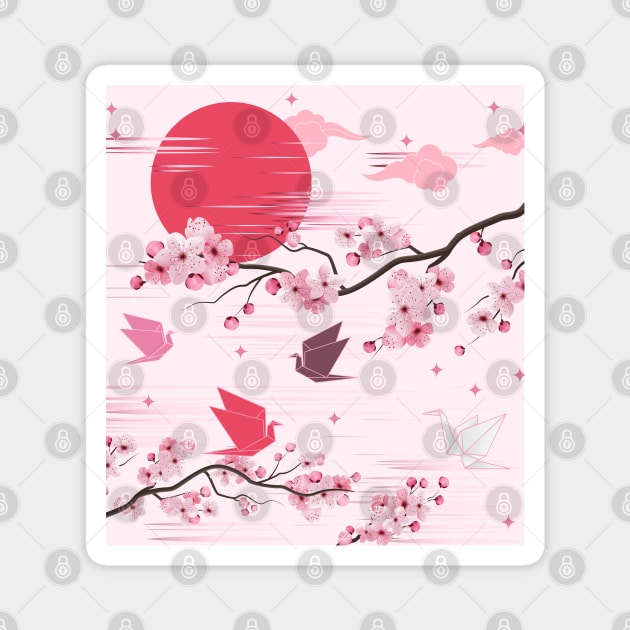 Cherry Blossoms Aesthetic Magnet by edmproject