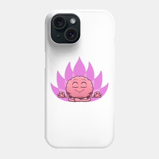 Meditating Brain Sitting With Lotus Background Phone Case by TheMaskedTooner