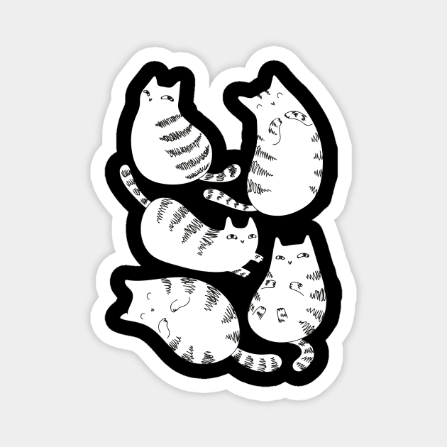 Fat Cats Magnet by natelledrawsstuff