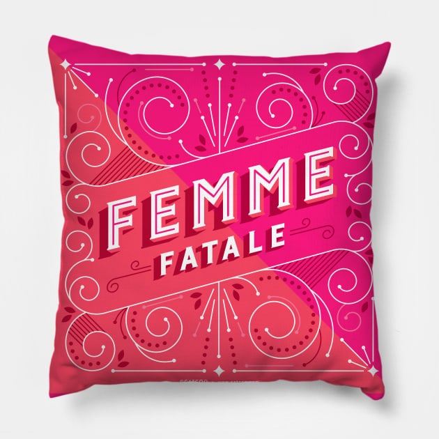 femme fatale Pillow by CatCoq