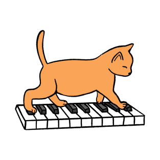 Cat Playing Piano T-Shirt