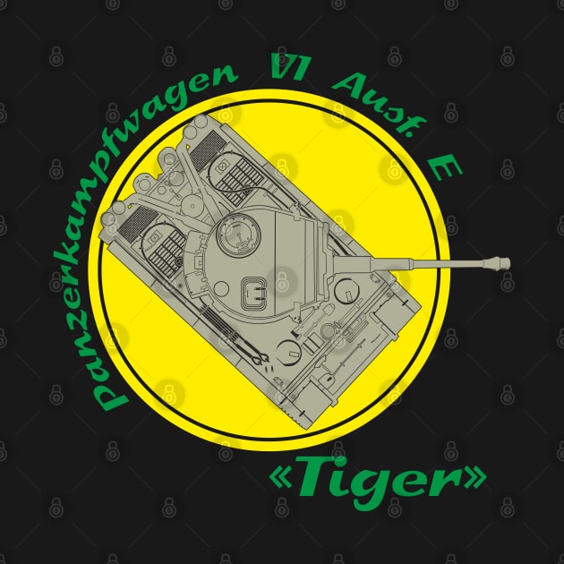 Heavy tank Pz-VI Tiger on a yellow background by FAawRay