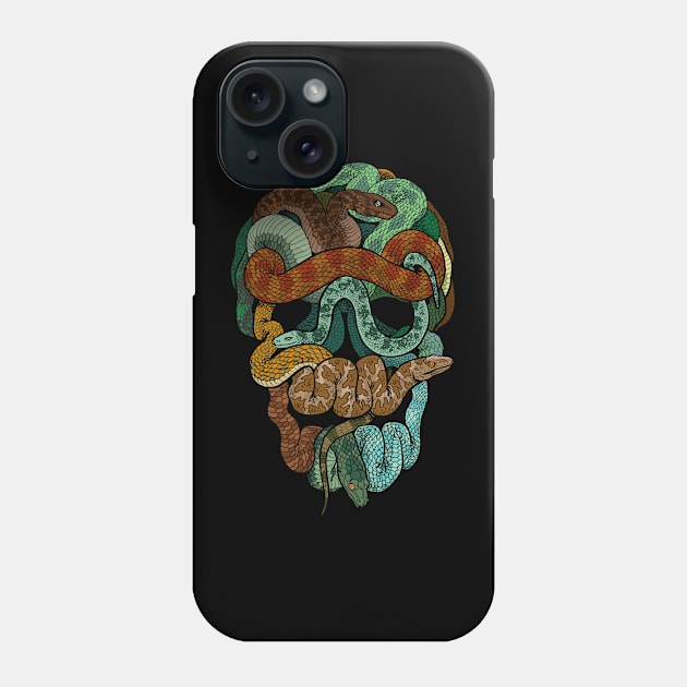 Snake Skull (Rust) Phone Case by Dollars To Donuts