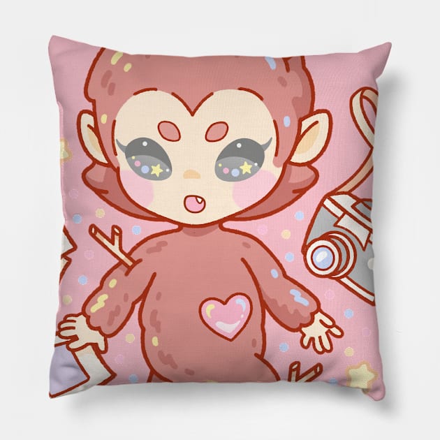 Kawaii Baby Bigfoot Pillow by Jennwhale