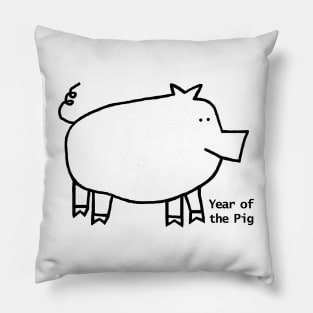 Year of the Pig Outline Pillow