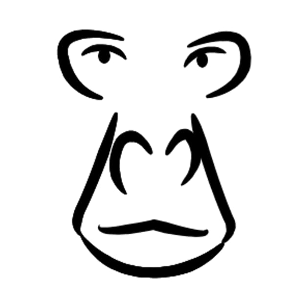 Simple Harambe face black by harambism