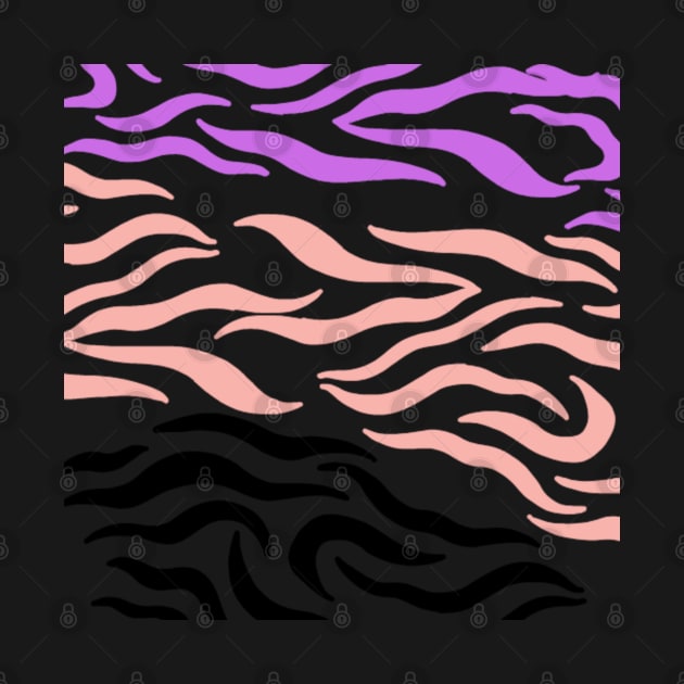 Violet Pink Black wavy pattern in Blck by Shineyarts