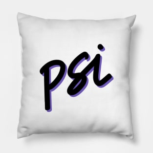 Greek Alphabet: psi (black-purple) Pillow