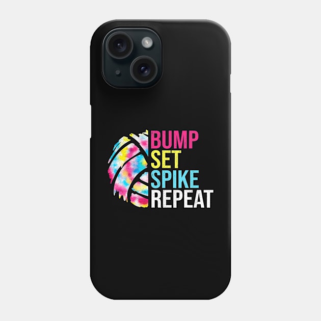 Bump Set Spike Repeat Volleyball Shirt For Girls Teens Women Phone Case by jadolomadolo