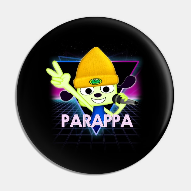 PaRappa The Rapper Retro 80s Neon Landscape Pin by Bevatron