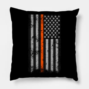 Halloween Thin Orange Line Flag Pillow