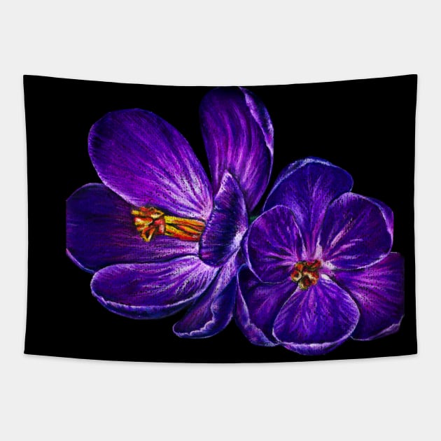 Pastel Crocuses Tapestry by Eara3