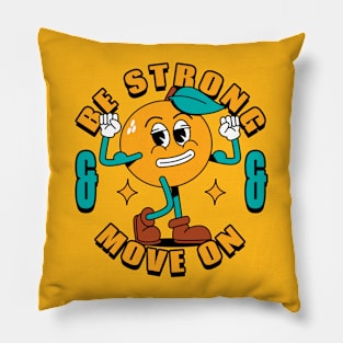 retro orange character Pillow