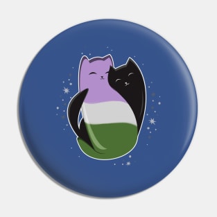 Genderqueer Cat LGBT Pride Flag Pin