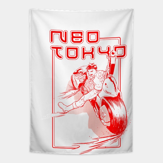 Neo Tokyo - duo tone Tapestry by peyi_piye