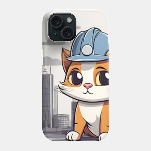 cats with hard hats Phone Case by cloudviewv2