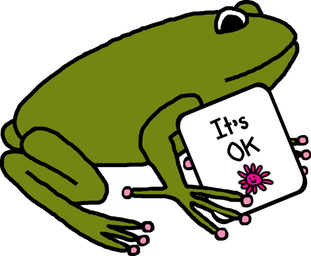 Kindness Quote Frog Says Its OK Kids T-Shirt by ellenhenryart