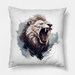 Roaring Lion In A Cloud Pillow