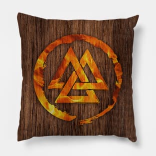 Viking Valknut Ice Fire Pillow