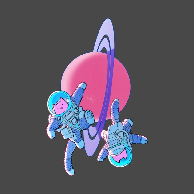 Spacecat Duo & Planet Freind by spacegoose