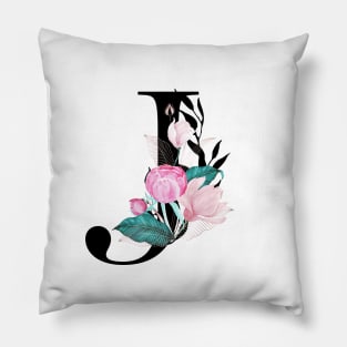 Floral Monogram J Pillow