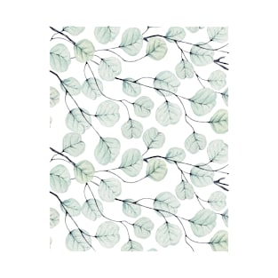 Seamless pattern of eucalyptus leaves drawn with watercolor 1 T-Shirt