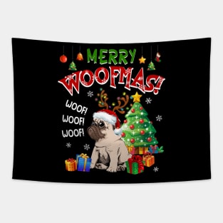 Pug Merry Woofmas Awesome Christmas Tapestry