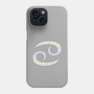 Cancer Zodiac Horoscope Symbol in Pastel Rainbow Leopard Print Phone Case