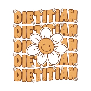 Groovy Retro Dietitian Daisy Flower Womens Nutritionist RDN T-Shirt