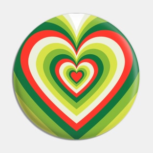 Christmas Colored Heart Pattern Pin